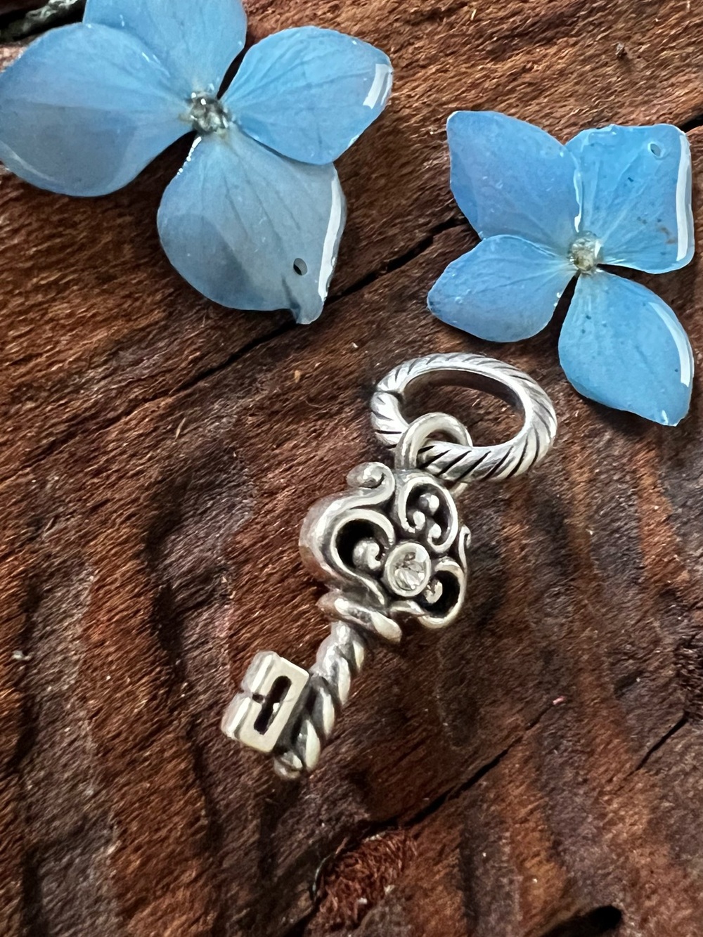 BRIGHTON Filigree Key Pendant Dangle Pave Crystals Sparkling Large Charm - Picture 2 of 5